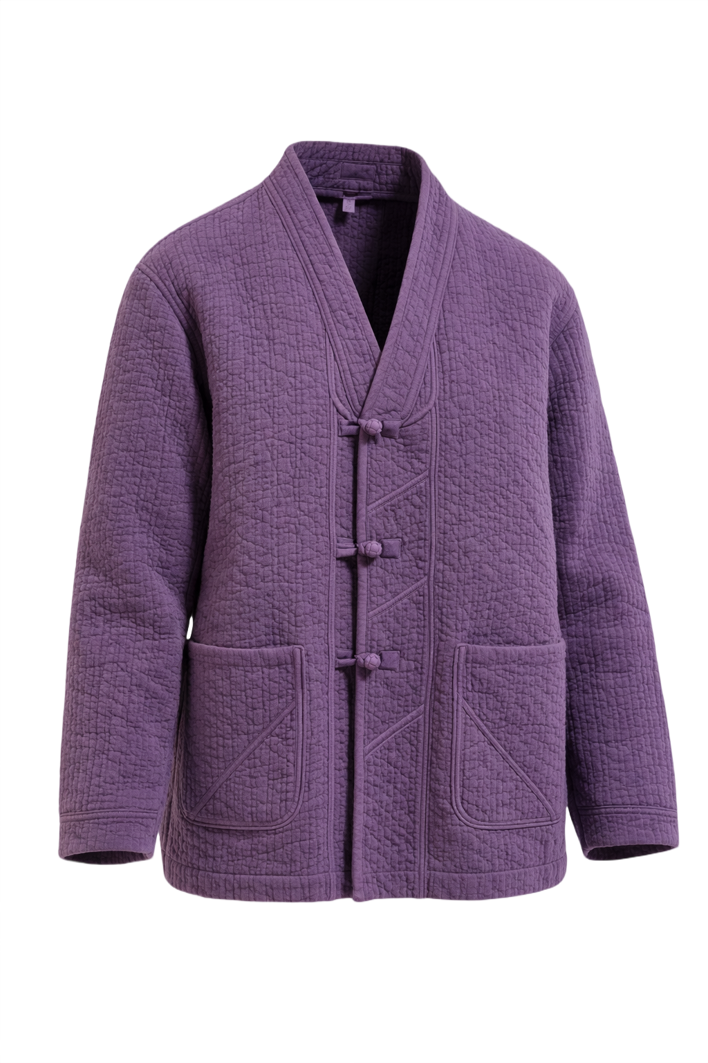 1970s Purple Cotton Blend Jacket - Front View
