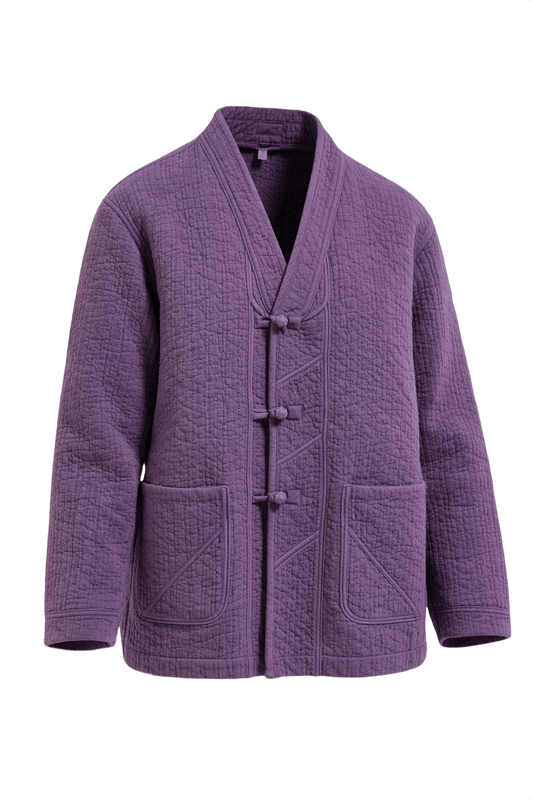 1970s Purple Cotton Blend Jacket - Front View