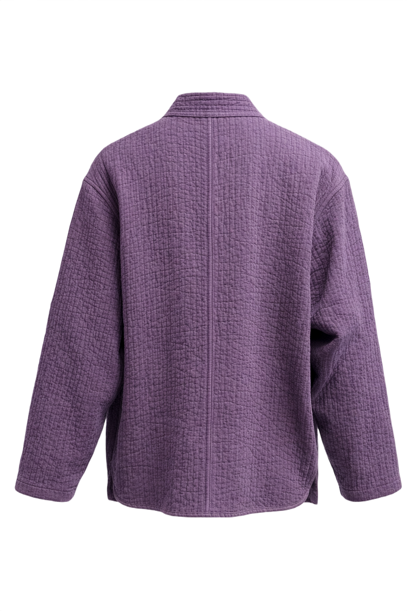 1970s Purple Cotton Blend Jacket - Back View