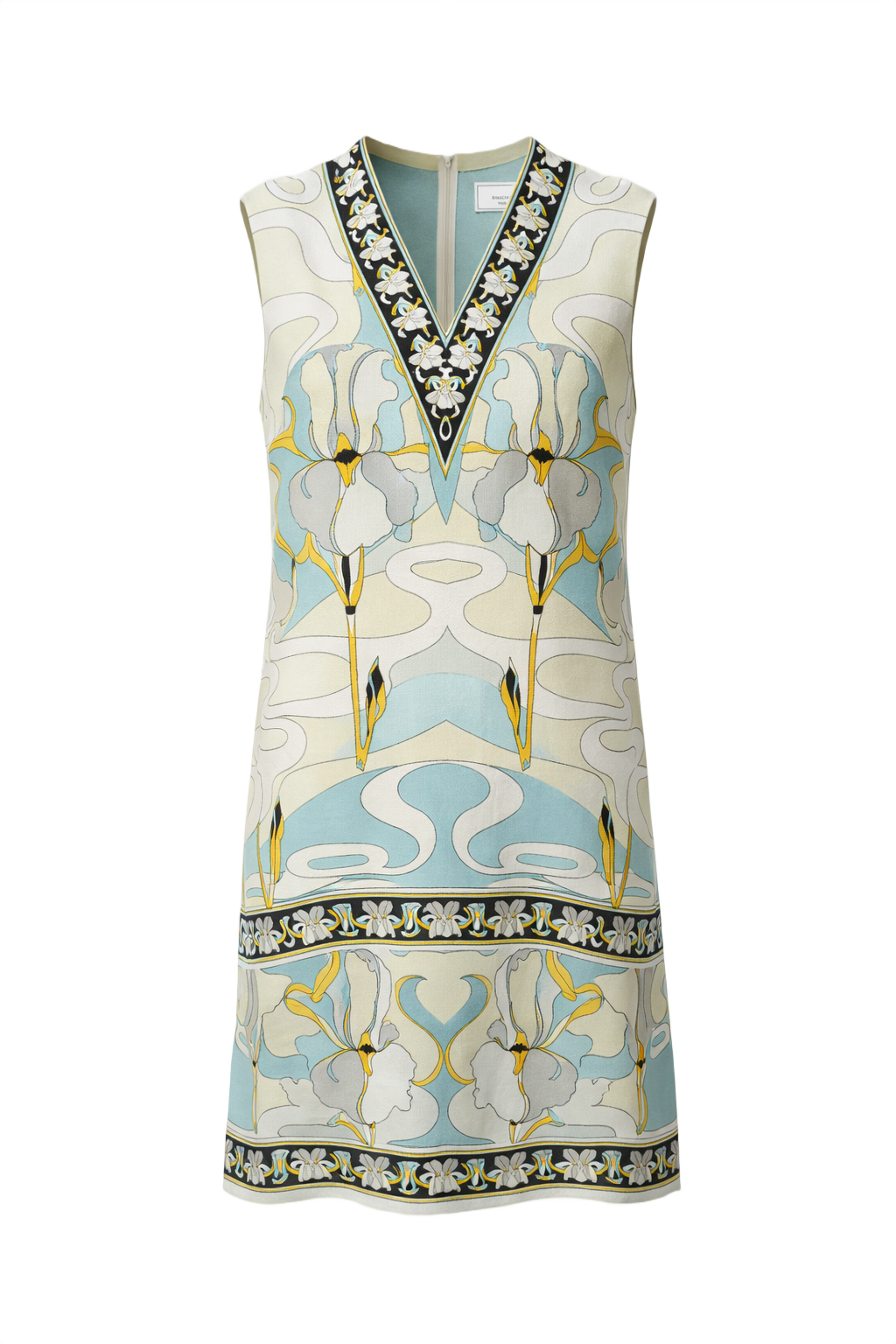 1960s Blue Cotton Shift Dress - Front View