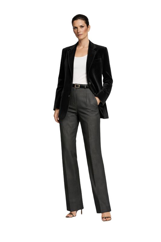 1990s Black Velvet Blazer - Model