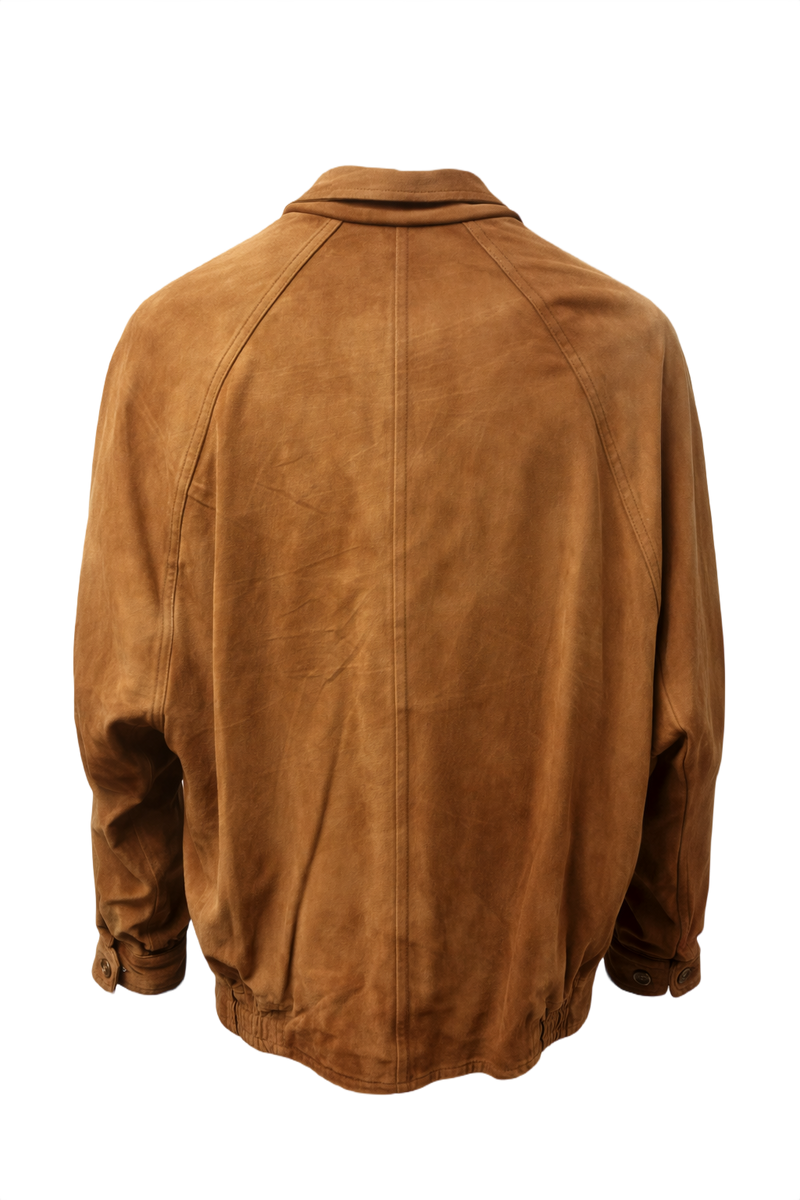 1970s Tan Leather Jacket - Back View