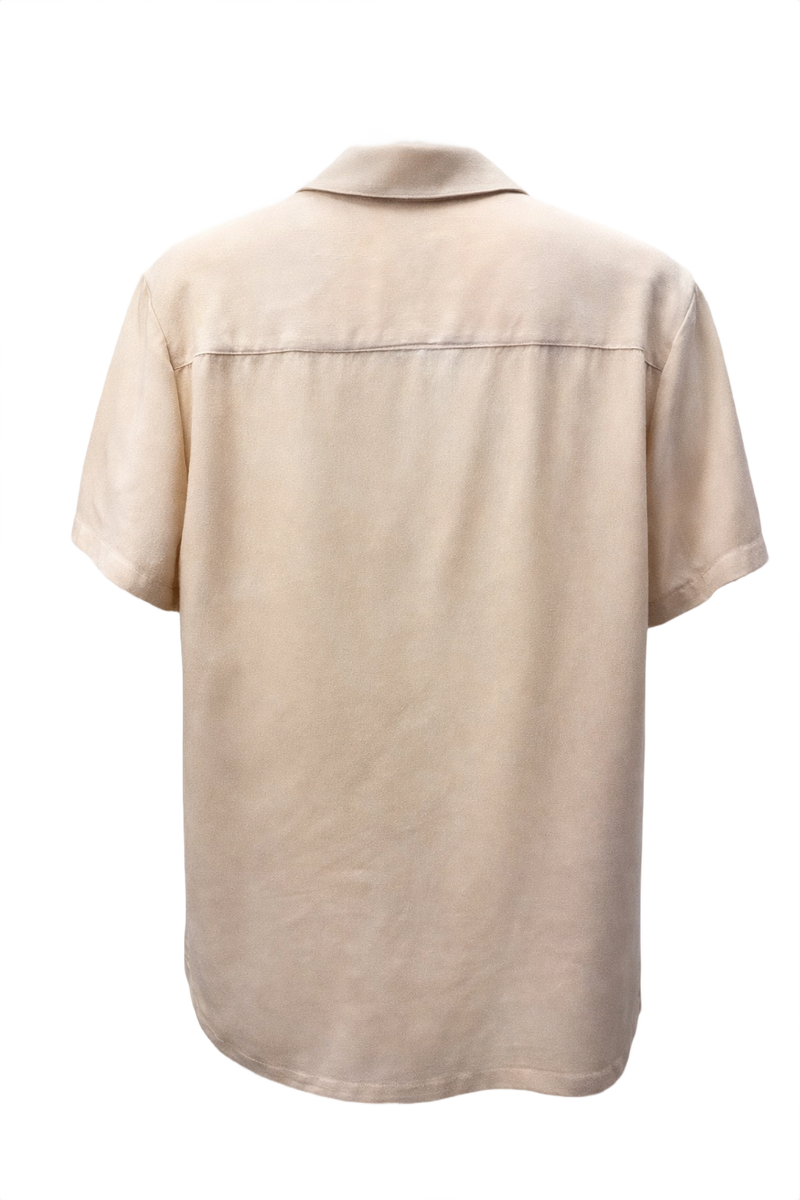 1990s Cream Silk Shirt - Back View