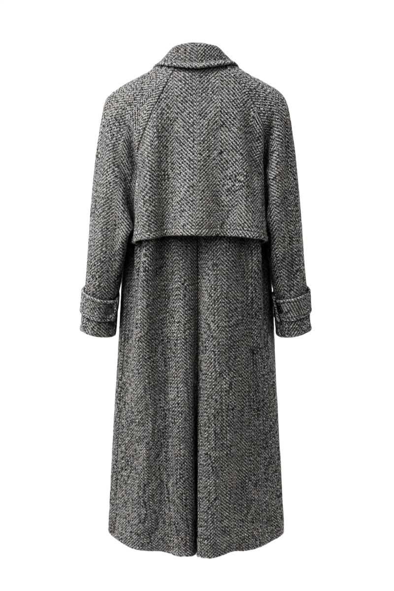 1970s Grey Wool Coat - Back View