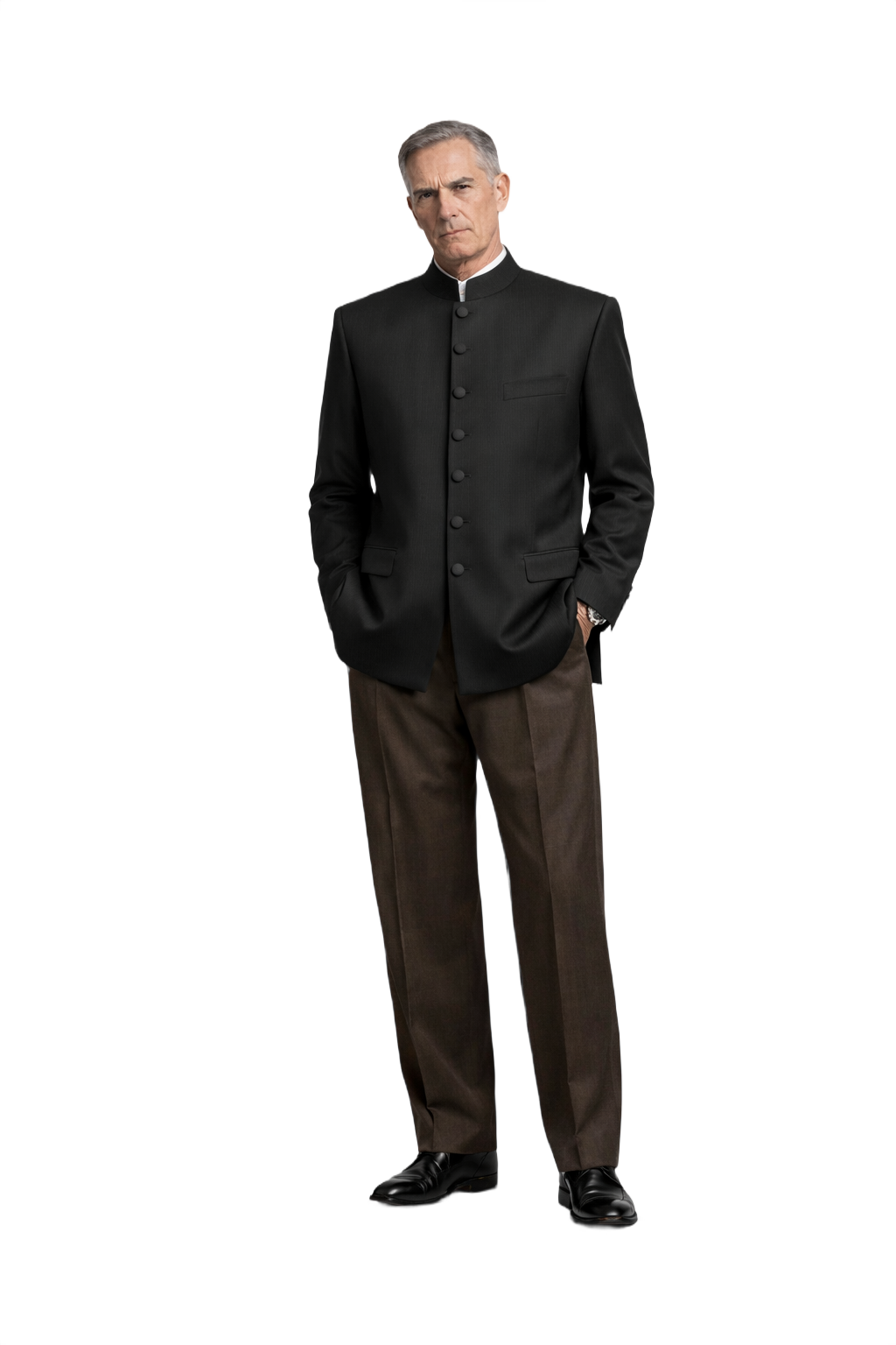 1990s Black Wool Jacket - Model