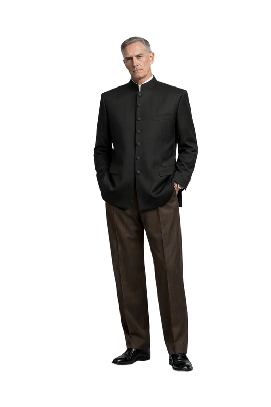 1990s Black Wool Jacket - Model