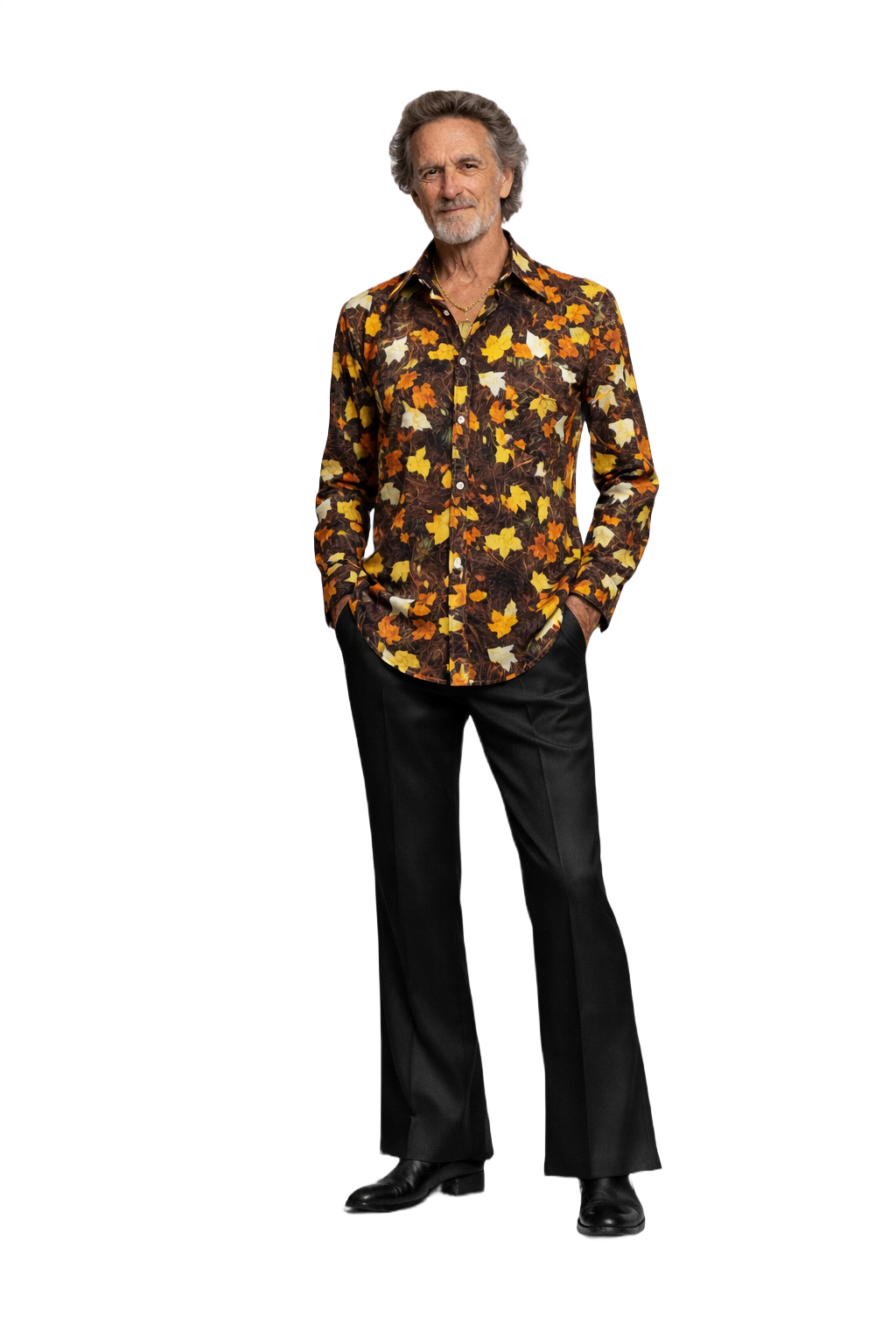 1970s Brown Cotton Shirt - Model