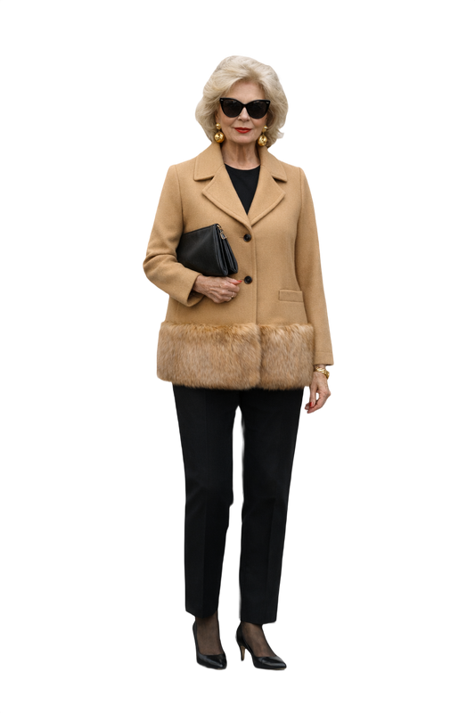 1980s Camel Wool Jacket - Model