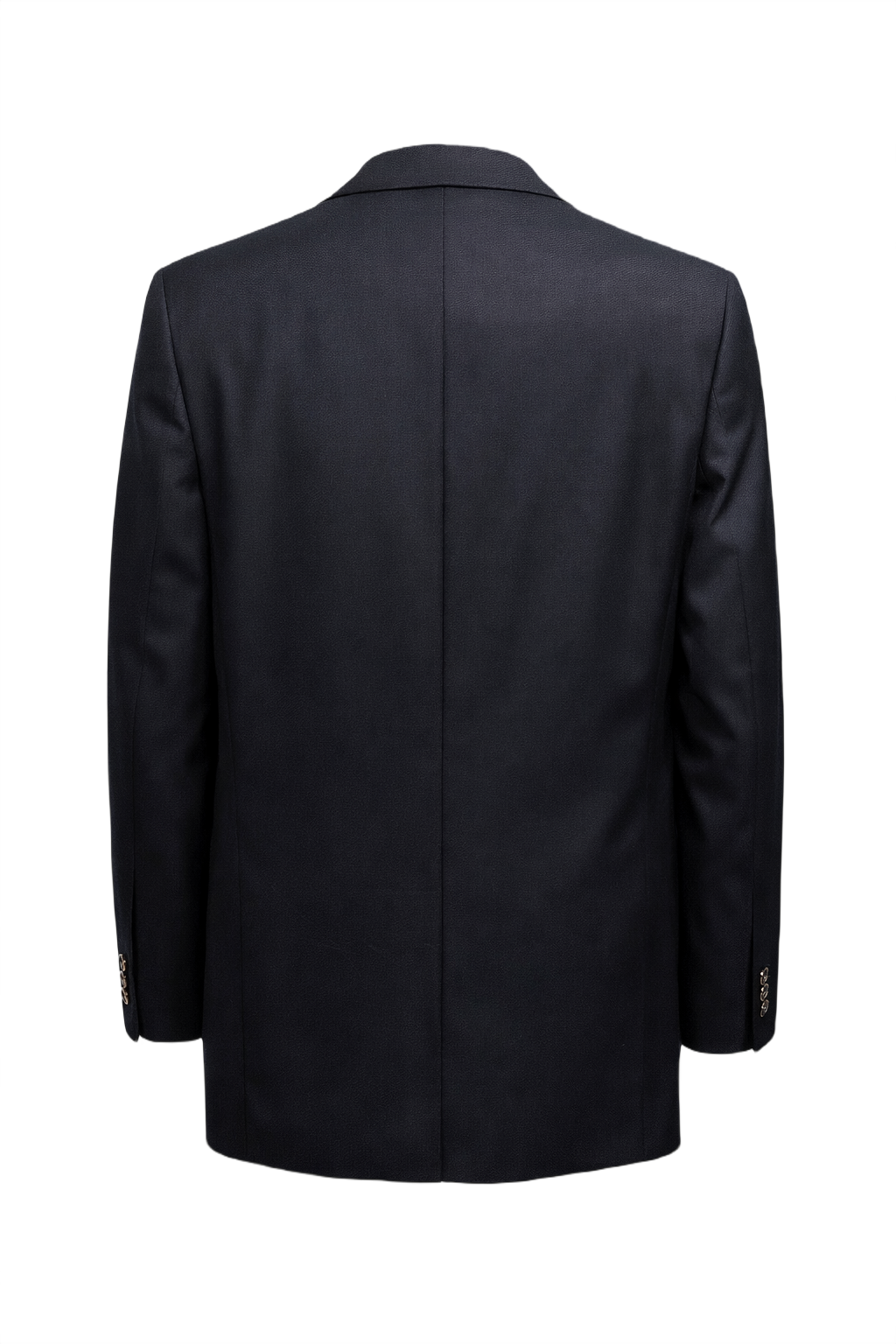 1980s Navy Blue Wool Blazer - Back View