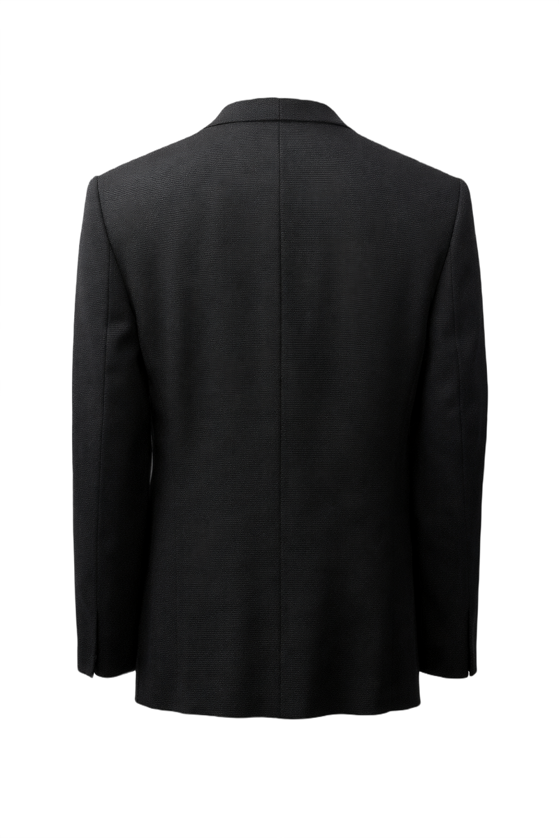 1990s Black Wool Blazer - Back View