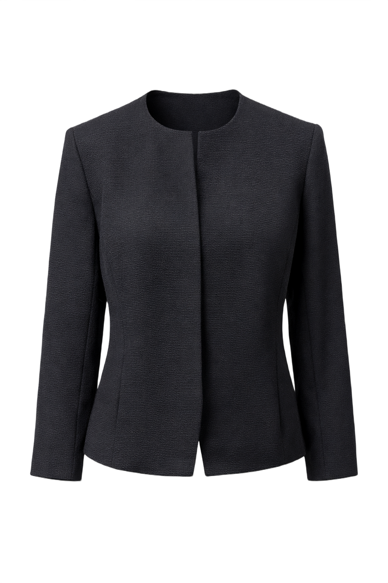 1990s Black Wool Blazer - Front View