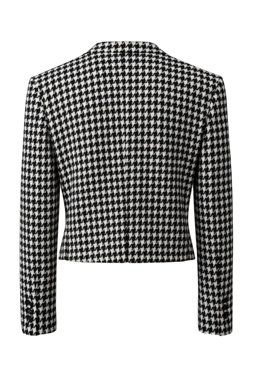 1990s Black and White Wool Jacket - Back View