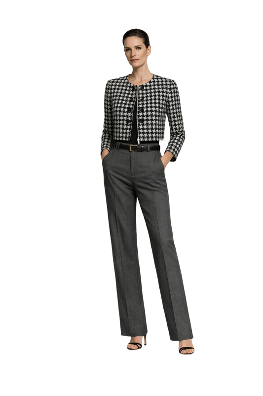 1990s Black and White Wool Jacket - Model