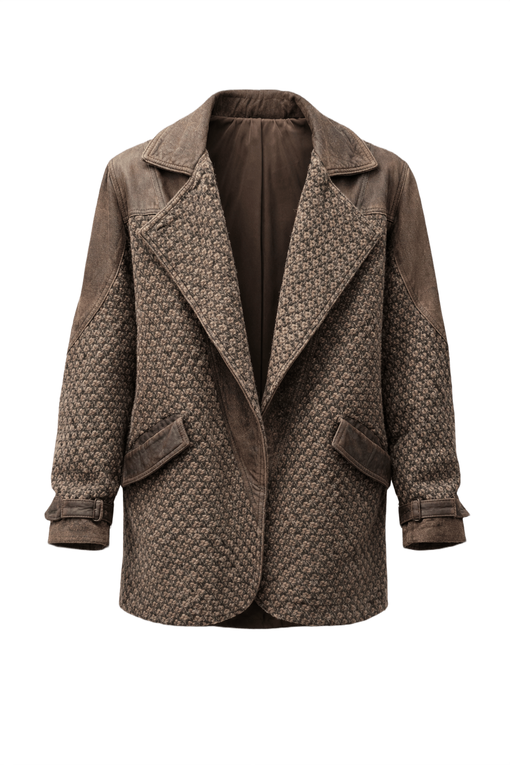 1970s Brown Wool Blend Jacket - Front View