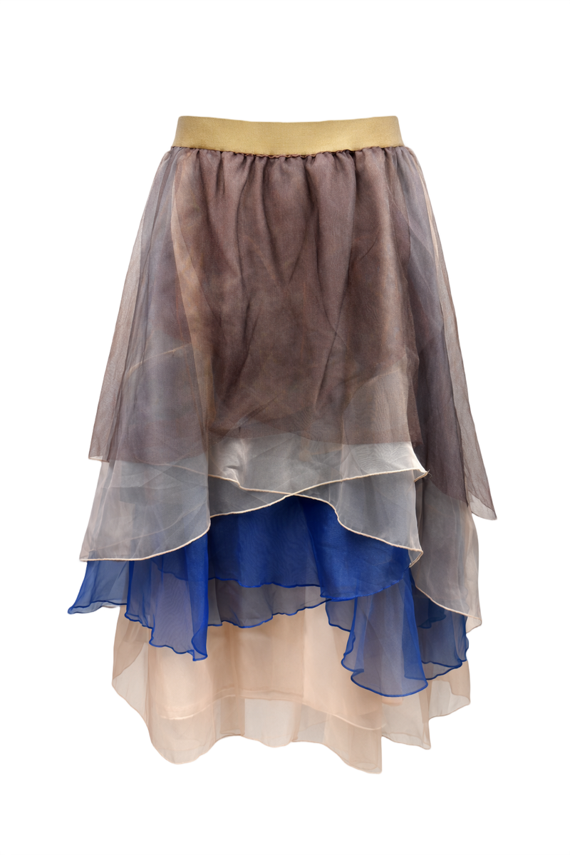 1990s Dusty Pink Chiffon Skirt - Front View