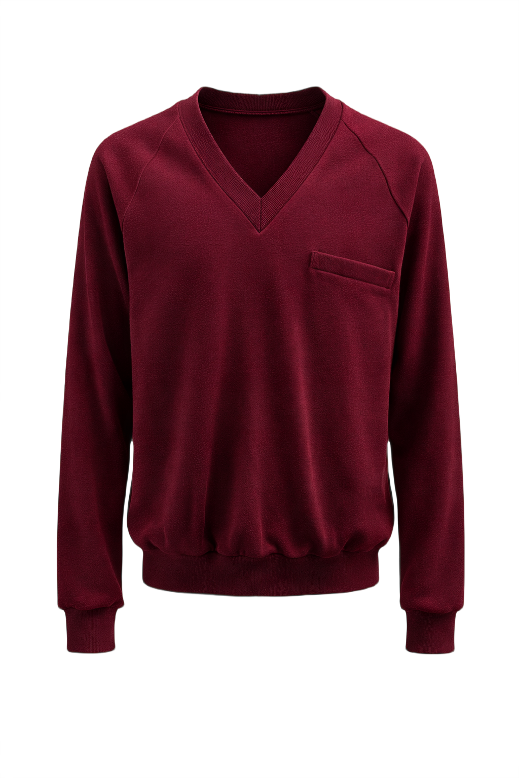 1990s Burgundy Cotton Blend Sweater - Front View