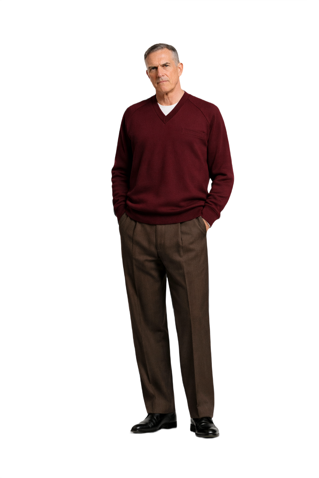 1990s Burgundy Cotton Blend Sweater - Model