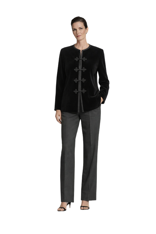 1990s Black Velvet Jacket - Model