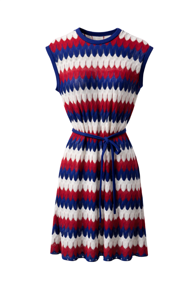 1960s Red Acrylic Dress - Front View