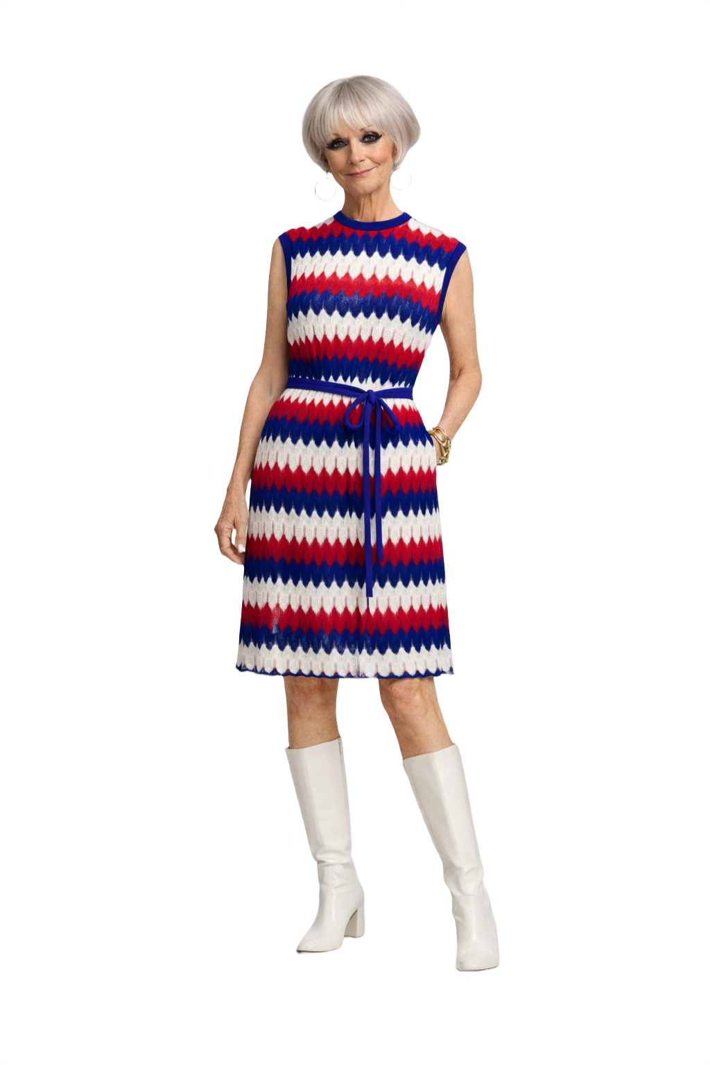 1960s Red Acrylic Dress - Model
