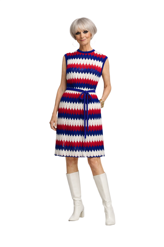 1960s Red Acrylic Dress - Model