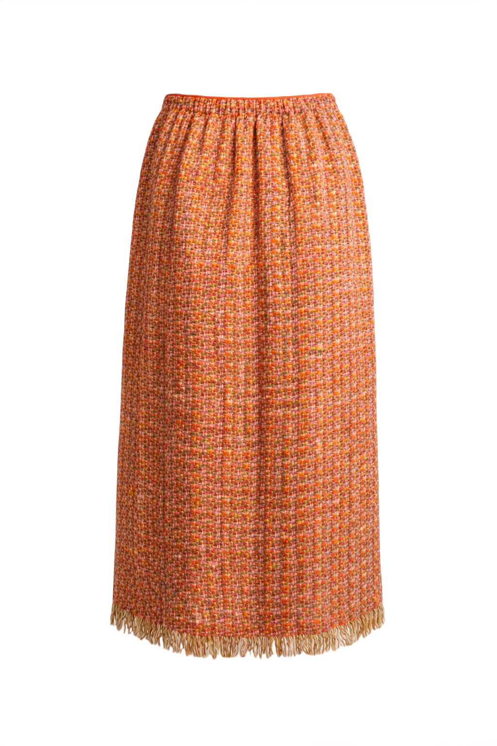1960s Orange Wool Blend Skirt - Back View