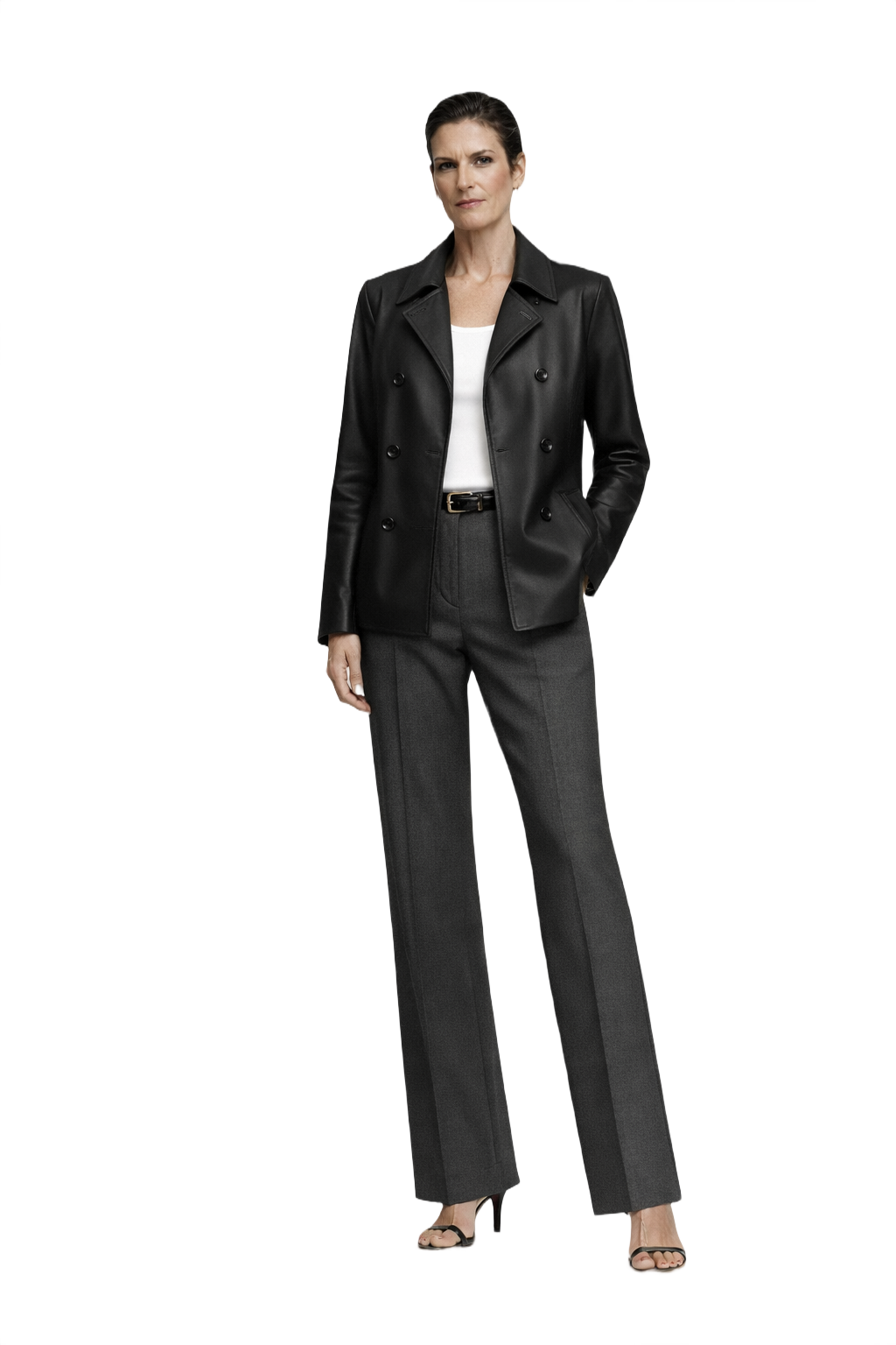 1990s Black Leather Jacket - Model