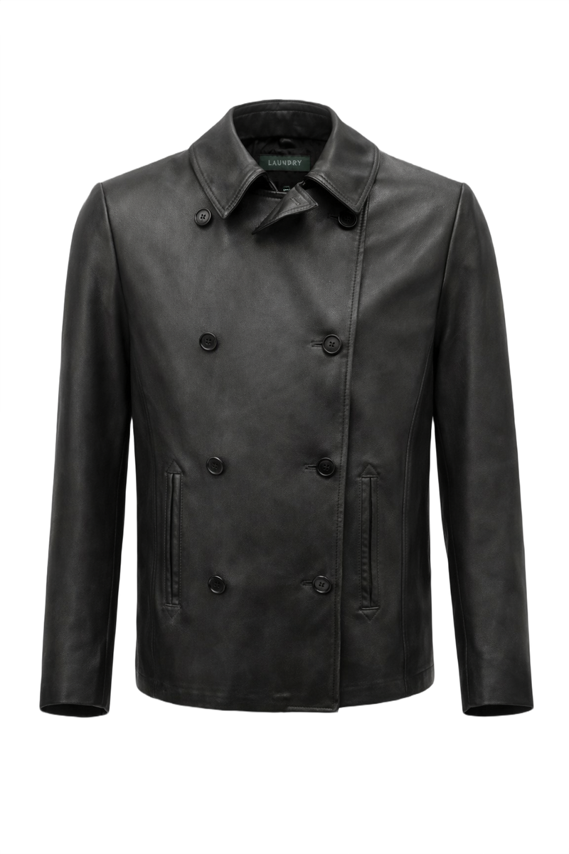 1990s Black Leather Jacket - Front View