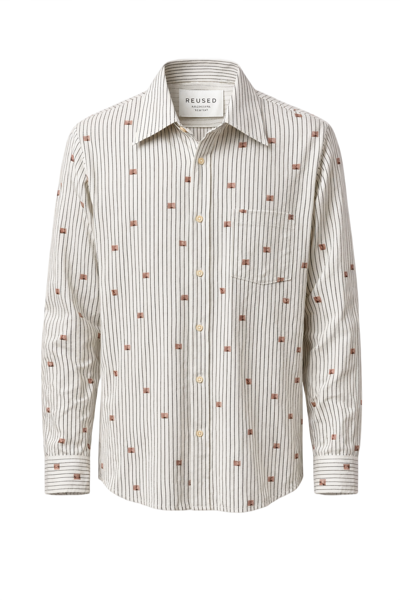 1980s White Cotton Shirt - Front View
