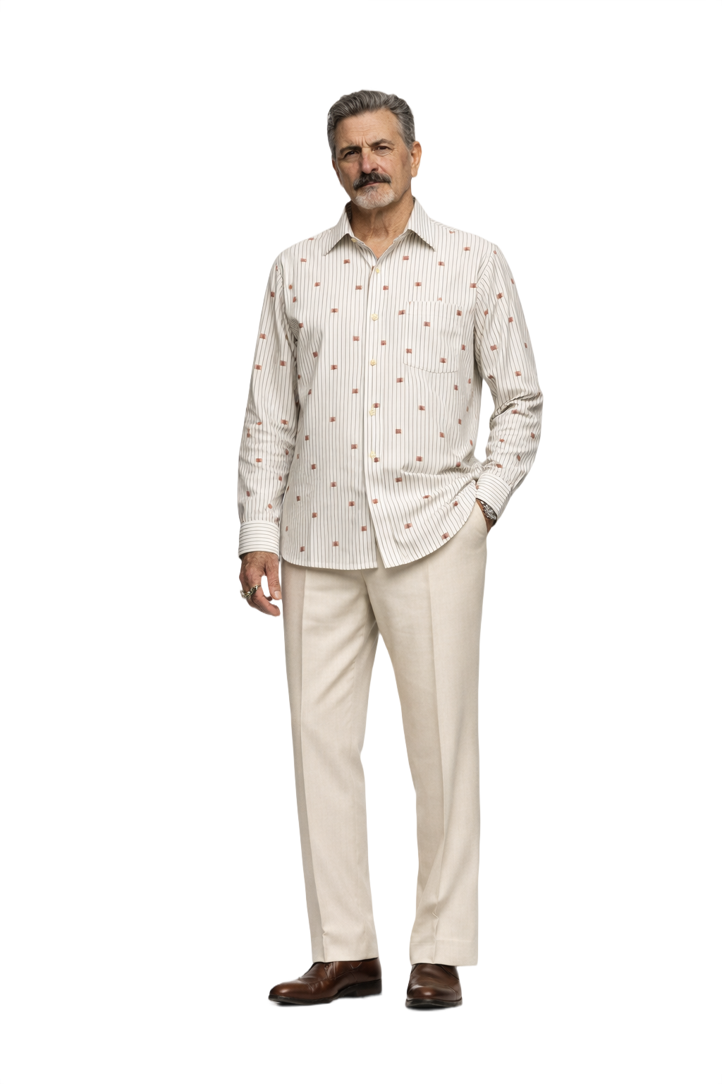 1980s White Cotton Shirt - Model