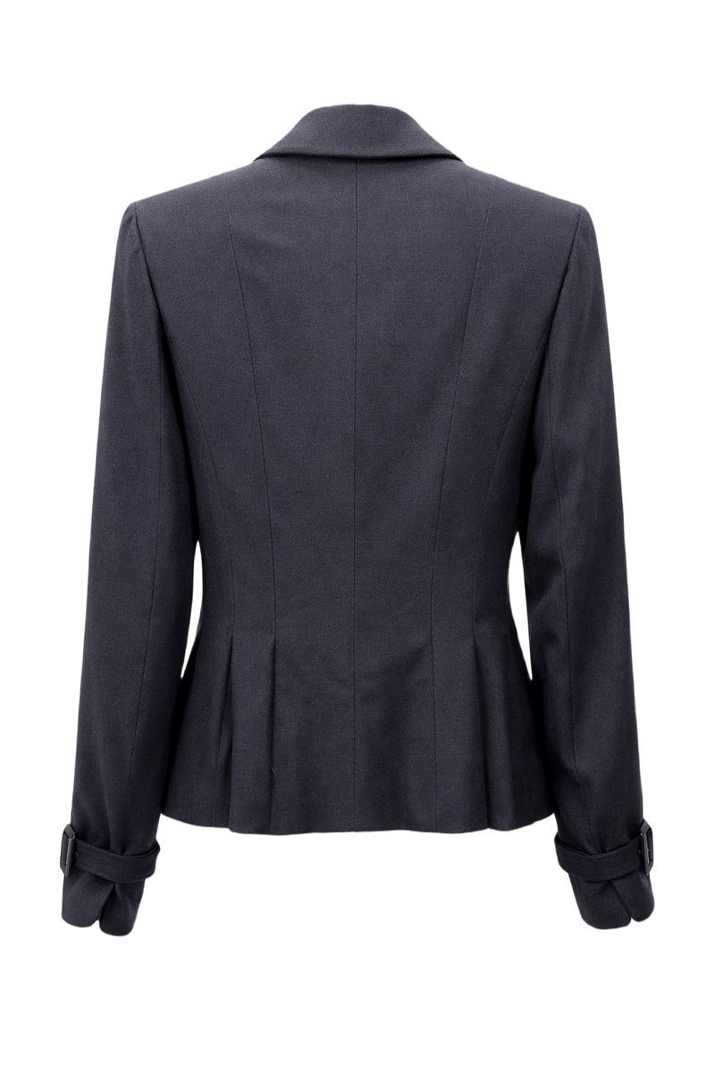 1960s Dark Grey Wool Jacket - Back View