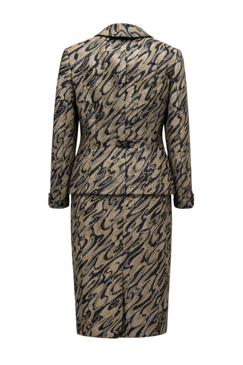 1960s Metallic Gold Brocade 2-Piece Set - Back View