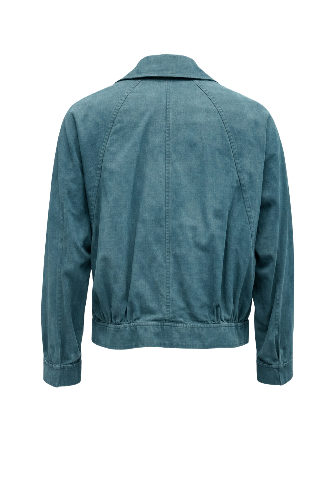 1980s Teal Suede Jacket - Back View