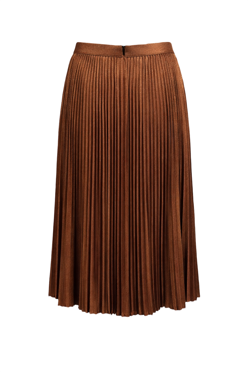 1980s Bronze Metallic Skirt - Back View