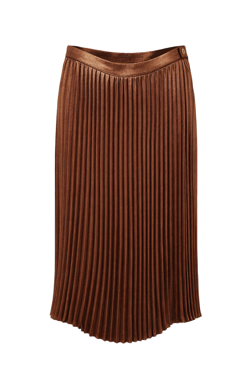1980s Bronze Metallic Skirt - Front View