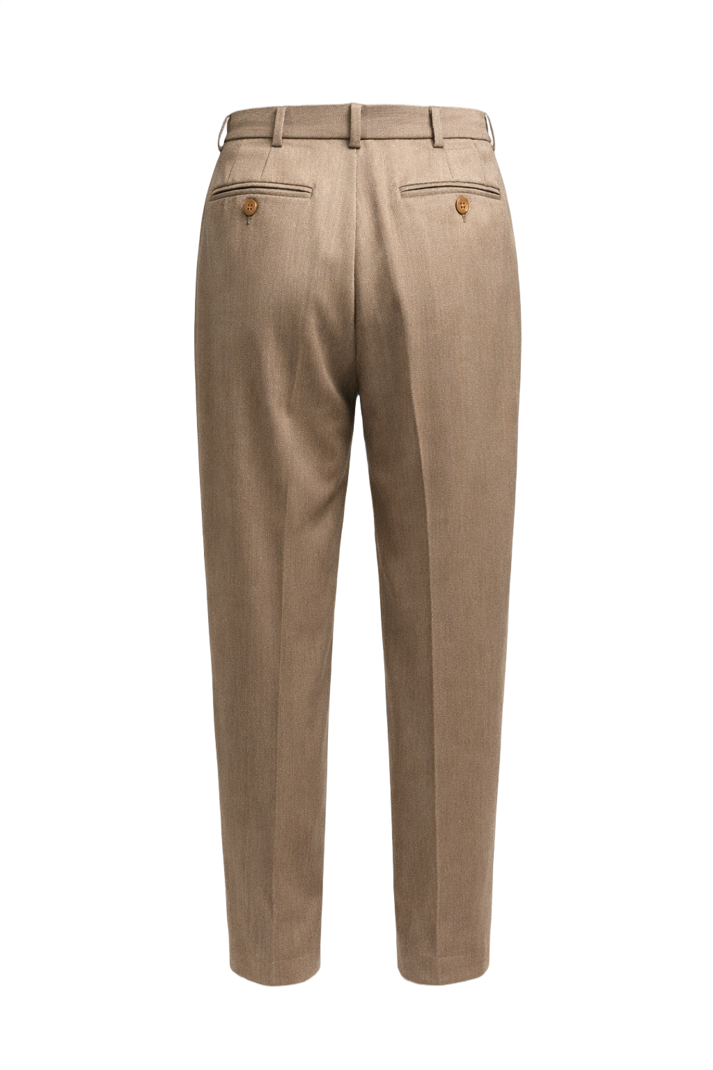 1980s Beige Wool Trousers - Back View