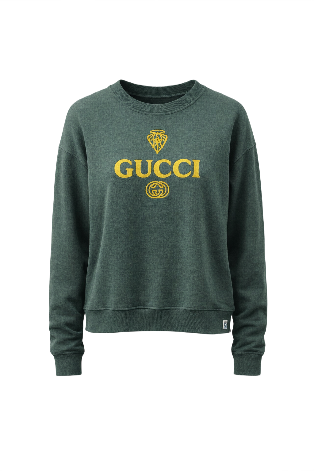 1990s Dark Green Cotton Blend Sweater - Front View