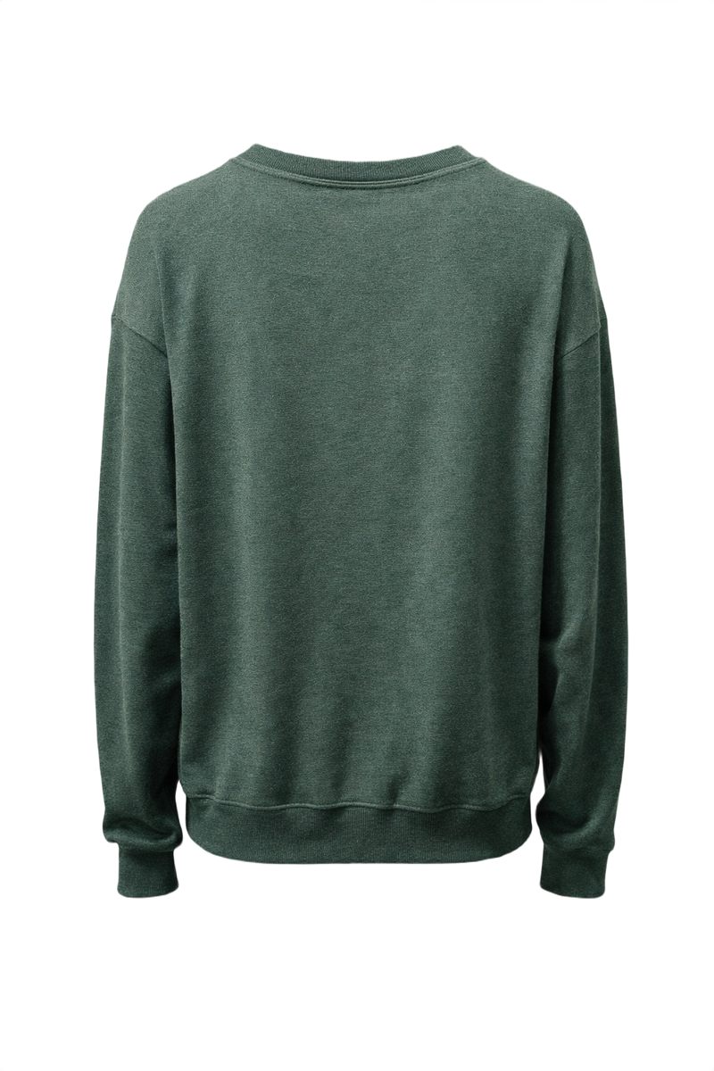 1990s Dark Green Cotton Blend Sweater - Back View