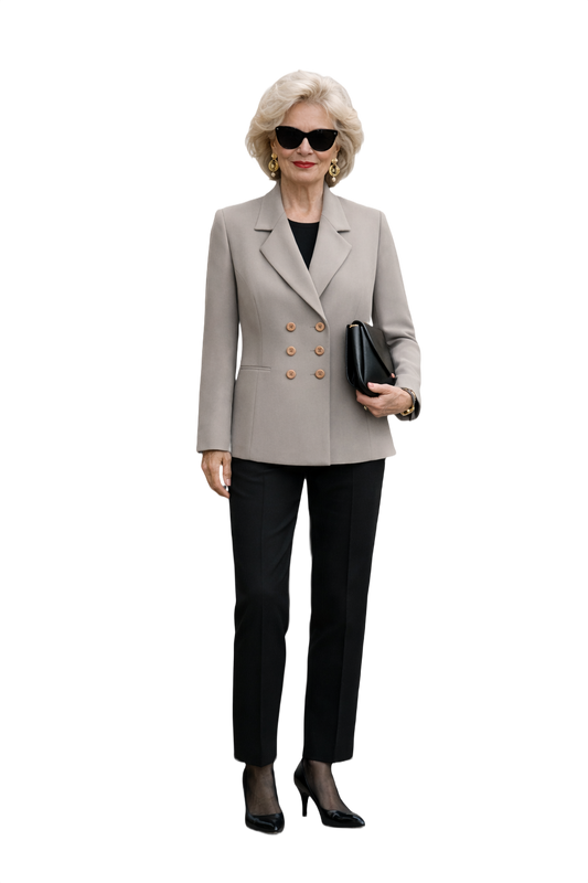 1980s Beige Wool Blazer - Model