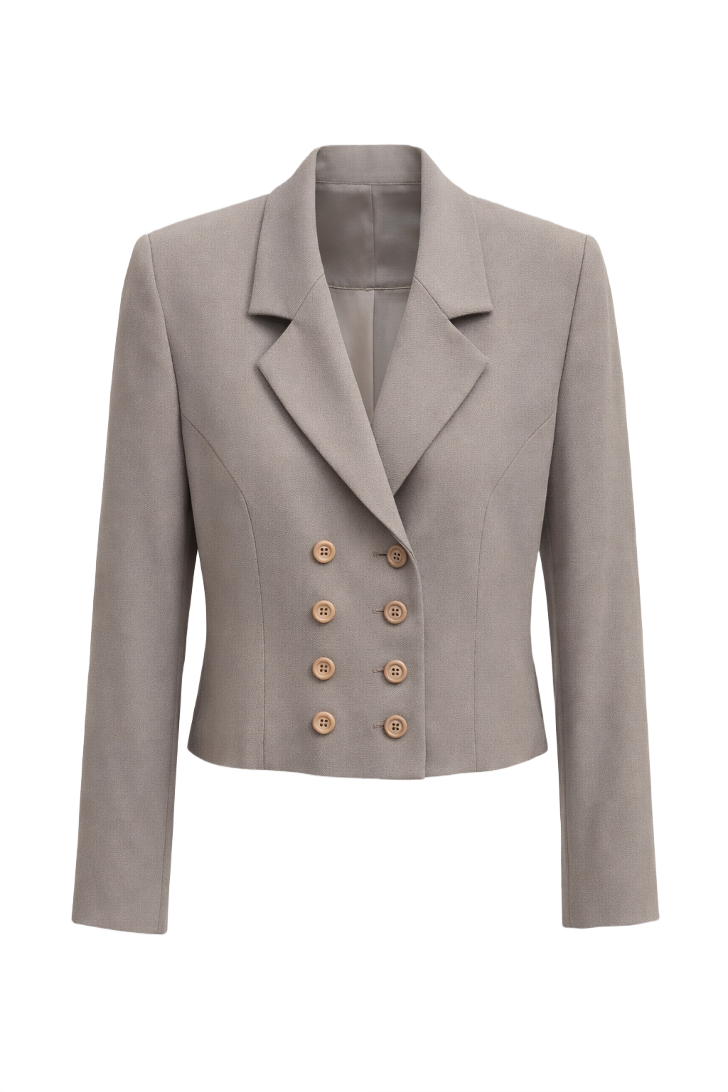 1980s Beige Wool Blazer - Front View
