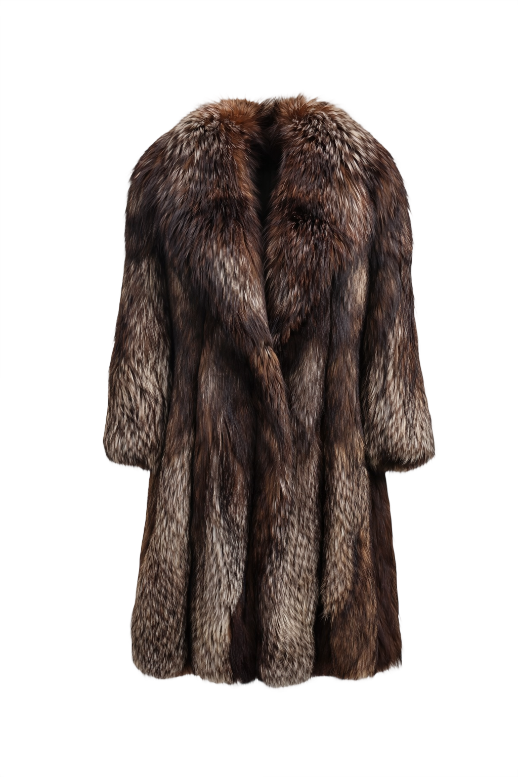 1980s Brown Fur Coat - Front View