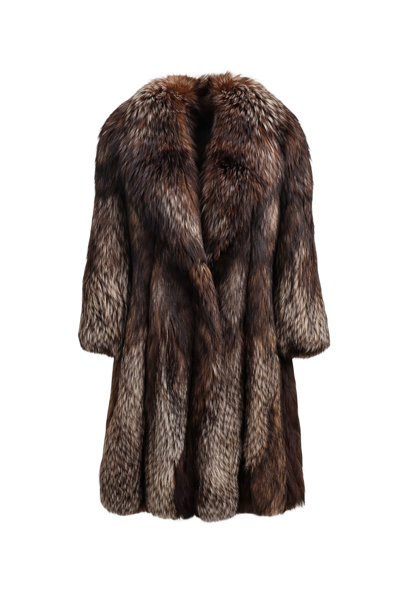 1980s Brown Fur Coat - Front View