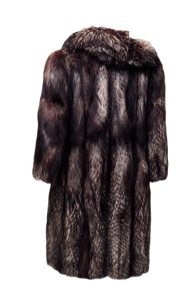 1980s Brown Fur Coat - Back View