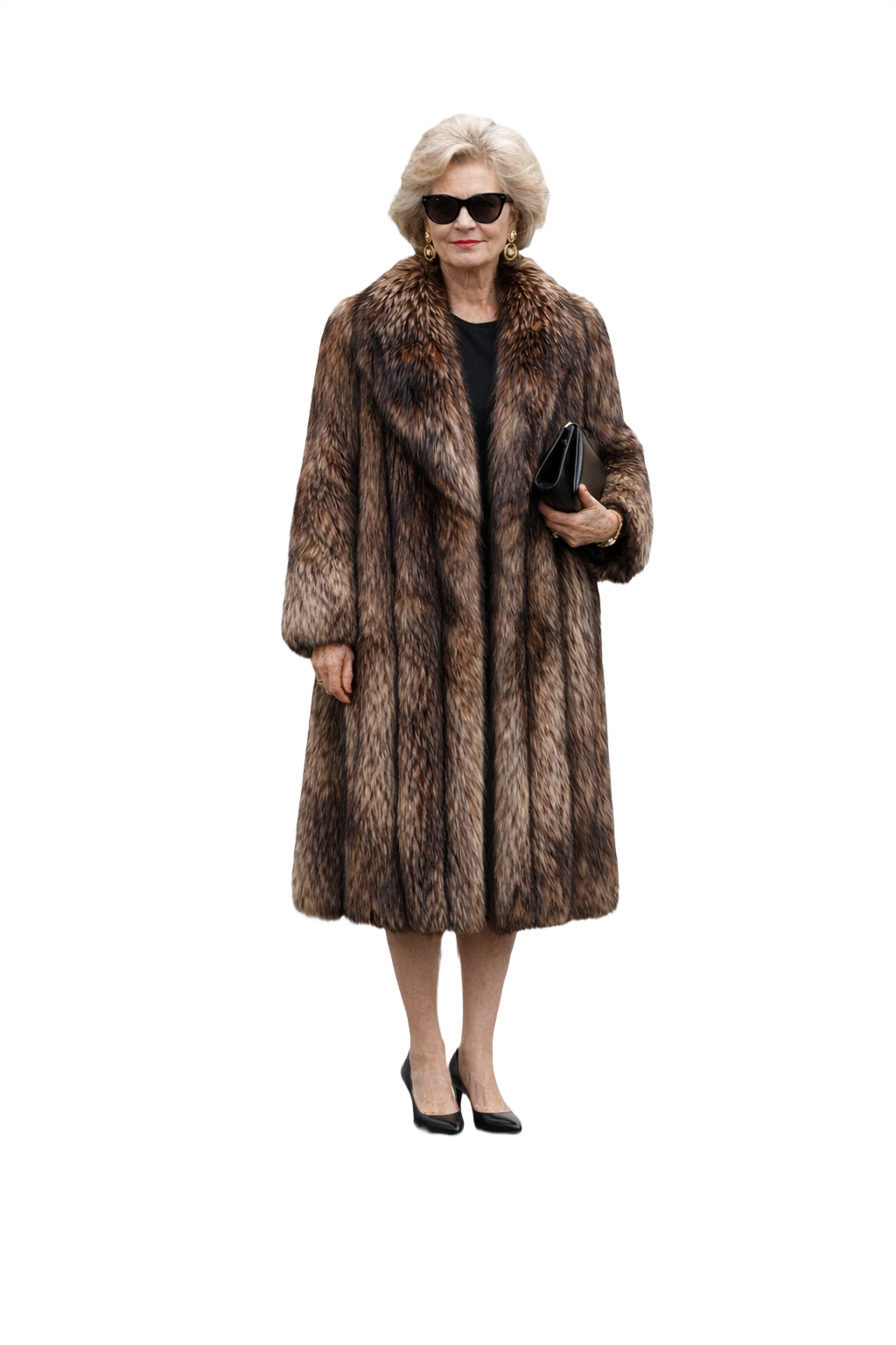 1980s Brown Fur Coat - Model