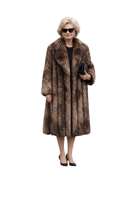 1980s Brown Fur Coat - Model