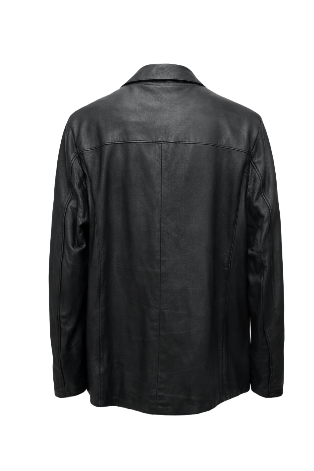 1990s Black Leather Jacket - Back View