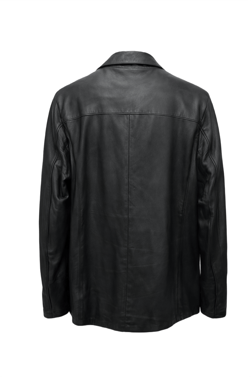1990s Black Leather Jacket - Back View
