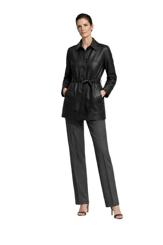 1990s Black Leather Medium Leather Jacket - Model