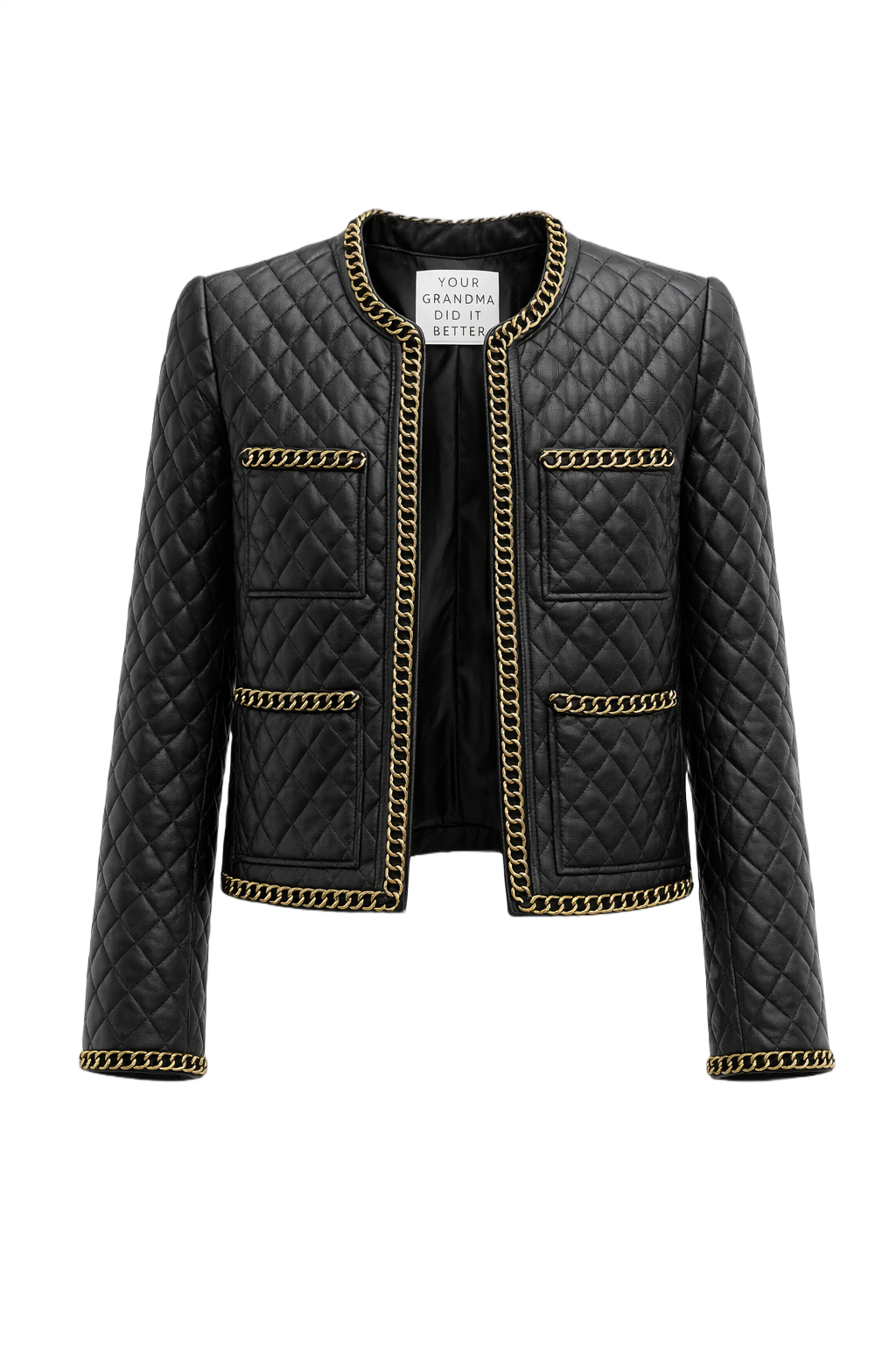 1990s Black Polyester Jacket - Front View