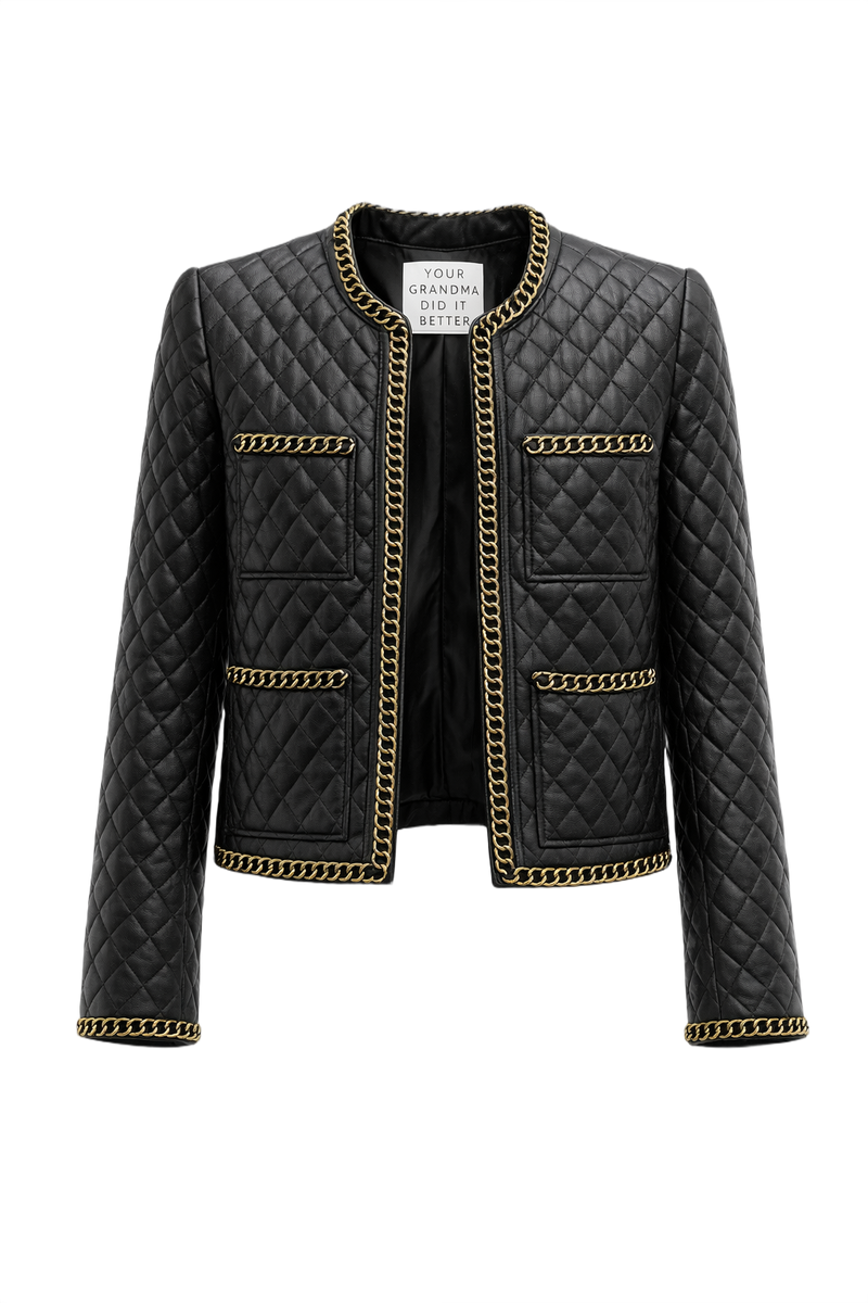 1990s Black Polyester Jacket - Front View